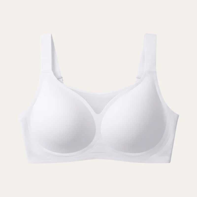 Soutien Nabel Palum em Branco, sem aro com insert em tule, vista frontal do produto