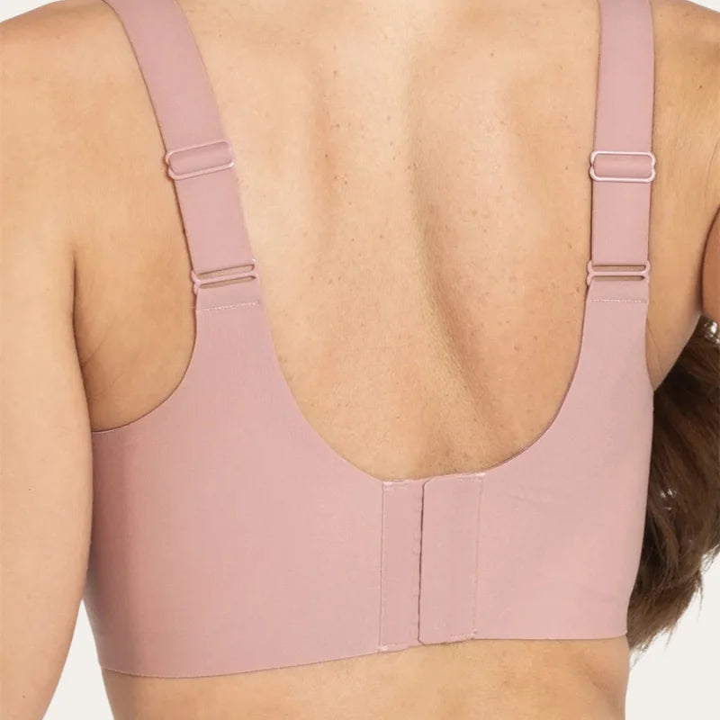 Costas do Soutien Sávia Rosé com fecho de colchetes e alças ajustáveis