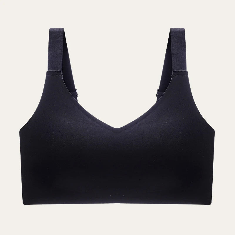 Soutien Grace preto Palum com design sem aro, copas moldadas e tecido elástico que garante sustentação confortável.