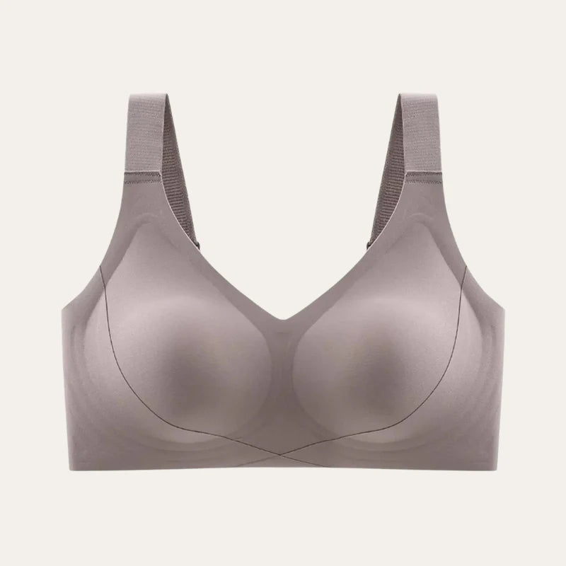 Soutien Vega Nude sem aro e sem costura em fundo neutro, vista frontal